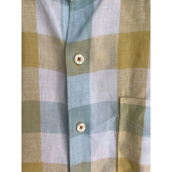 Tommy Bahama Linen Long Sleeve Shirt Size XL Mens Plaid 93645 - Picture 3 of 5